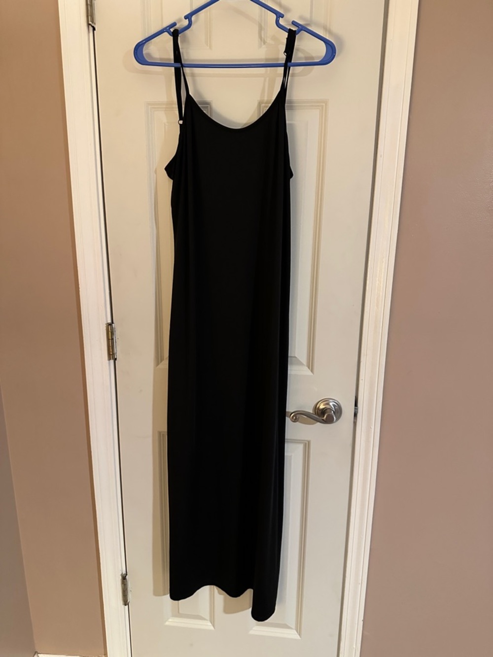 Classic Black Slip Dress - Women's Sleeveless Maxi